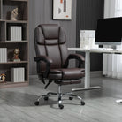 Vinsetto Six Point Vibrating Massage Office Chair - Dark Brown - anydaydirect