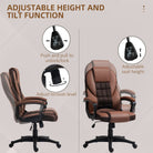 HOMCOM Faux Leather Office Chair - Brown - anydaydirect