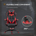 Vinsetto Computer Gaming Chair, Racing Desk Chair with Lumbar Support and Footrest, PU Leather Gamer Chair with Headrest and Swivel Wheels for Home, Red - anydaydirect