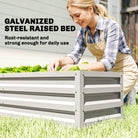 Outsunny Small Greenhouse with Raised Garden Bed, Galvanised Walk-in Greenhouse with Roll Up Windows, 141 x 141 x 190 cm, White - anydaydirect