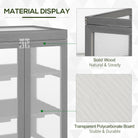 Outsunny 3-tier Wood Greenhouse Garden Polycarbonate Cold Frame Balcony Grow House w/ Storage Shelf for Plants, Flowers, Dark Grey - anydaydirect