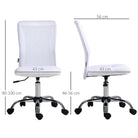 Vinsetto Computer Desk Chair, Mesh Office Chair with Adjustable Height and Swivel Wheels, Armless Study Chair, White - anydaydirect