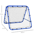 HOMCOM Double Sided Football Rebounder Net, Football Rebound Goal with Five Adjustable Angles, Blue - anydaydirect