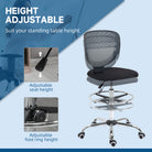 Vinsetto Drafting Chair, Swivel Office Draughtsman Chair, Mesh Standing Desk Chair with Adjustable Foot Ring, Armless, Grey - anydaydirect