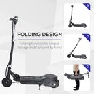 HOMCOM Kids Folding Electric Bike Children E Scooter Ride on Toy 2x12V Recharge Battery 120W Adjustable Height Suitable for 7-14 yrs Black - anydaydirect
