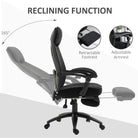 Vinsetto Office Chair with Footrest,High Back Swivel Desk Chair with Adjustable Height and Headrest for Home Office, Black - anydaydirect