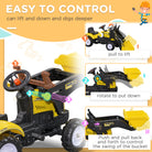 HOMCOM Pedal Go Kart Ride On Excavator W/ Front Loader Digger Four Wheels Child Toy, for 3 Years Old - anydaydirect