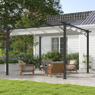 Outsunny 3 x 3(m) Aluminium Pergola Canopy Gazebo Awning Outdoor Garden Sun Shade Shelter Marquee Party BBQ, Light Grey - anydaydirect