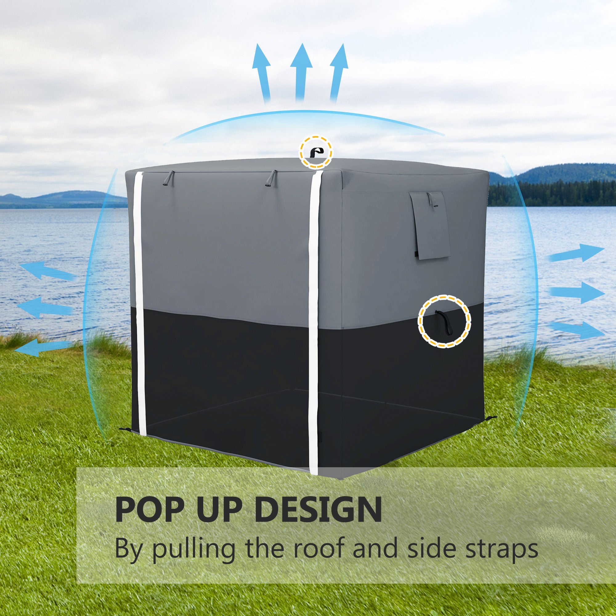 Outsunny 2 x 2m Pop-Up Gazebo, with Accessories - Black - anydaydirect