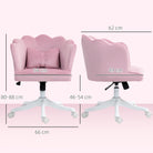 HOMCOM Velvet-Feel Petal Back Office Chair - Pink - anydaydirect