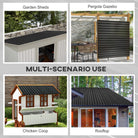 Outsunny Corrugated Roofing Sheets, Pack of 12, Galvanised Metal Roofing Sheets for Greenhouse, Garage, Storage Shed, Carport, 129 x 45cm, Dark Grey - anydaydirect