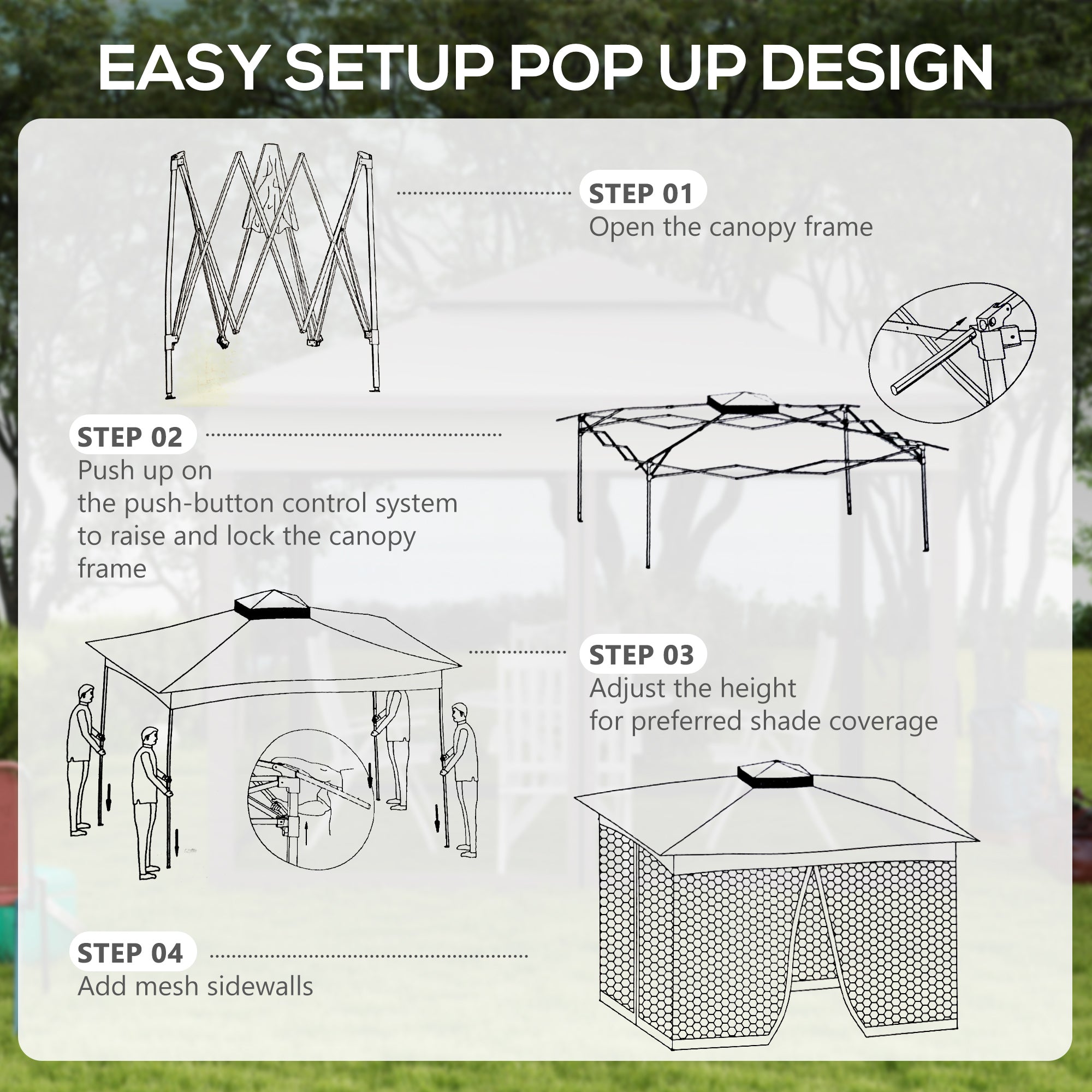 Outsunny 3.25 x 3.25m Deluxe Metal Gazebo, with Curtains - Brown and Grey - anydaydirect
