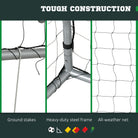 SPORTNOW 10ft x 6.5ft Football Goal, Football Net for Garden with Ground Stakes, Quick and Simple Set Up - anydaydirect