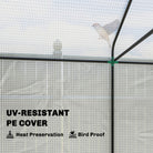 Outsunny Walk-in Greenhouse, Outdoor Tomato Greenhouse with Roll-up Door and Mesh Windows, PE Cover, 200 x 140 x 200cm, White - anydaydirect