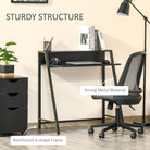 HOMCOM Writing Desk Computer Table Home Office PC Laptop Workstation Storage Shelf 84L x 45W cm Black - anydaydirect