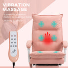 Vinsetto Vibration Massage Office Chair with Heat, Ergonomic Computer Desk Chairs, Faux Leather Desk Chair with Footrest, Armrest and Reclining Backrest, Pink - anydaydirect
