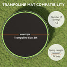 SPORTNOW Trampoline Replacement Mat with Spring Pull Tool, 42 V-Hooks, for 8ft Trampoline using 14cm Springs, Green - anydaydirect