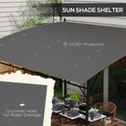 Outsunny 3 x 4m Metal Frame Pergola - Grey - anydaydirect