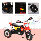 HOMCOM Toddlers 3-Wheel PP Ride On Pedal Trike w/ Music, Front Light, Racing-style for Kids aged 18-36 months, Red - anydaydirect