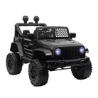 HOMCOM 12V Battery-powered 2 Motors Kids Electric Ride On Car Truck Off-road Toy with Parental Remote Control Horn Lights for 3-6 Years Old Black - anydaydirect