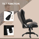 Vinsetto Massage Recliner Chair Heated Office Chair with Six Massage Points Linen-Feel Fabric 360° Swivel Wheels Black - anydaydirect