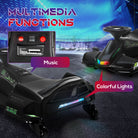 HOMCOM 12V Kids Electric Go Kart with Music, LED Lights, Slow Start, Black - anydaydirect
