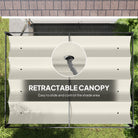 Outsunny 4 x 3(m) Metal Pergola with Retractable Roof, Garden Gazebo Canopy Shelter for Outdoor, Patio, Cream White - anydaydirect