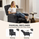 HOMCOM 132° Recliner Armchair, with Extended Footrest - Dark Grey - anydaydirect
