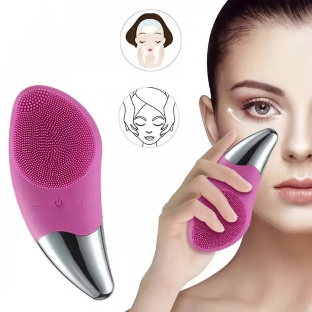 Silicone Electric Face Cleansing Brush Deep Cleaning Skincare Massager Pore Cleaning Facial Vibration Cleaning And Beauty Tool - anydaydirect