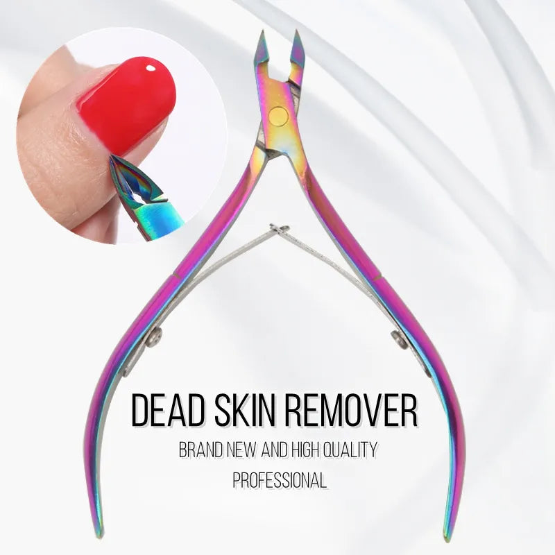 1 Pcs Colorful Nail Cuticle Nipper Clipper Colorful Scissor Plier Dead Skin Remover Clear Nail Art Tool for Beauty Salon - anydaydirect
