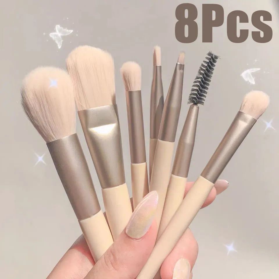 8Pcs Professional Makeup Brushes Set Cosmetic Powder Eye Shadow Foundation Blush Blending Concealer Beauty Make Up Tool Brushes - anydaydirect