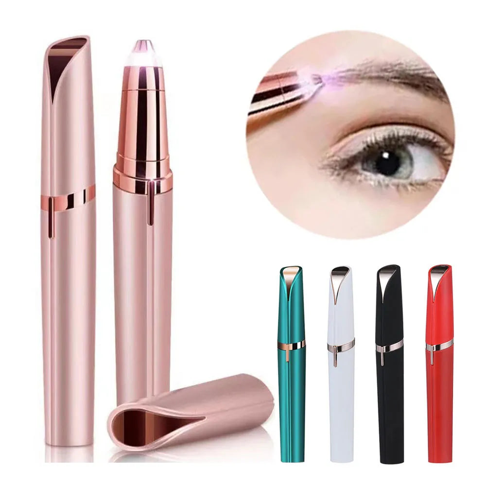 Womens Electric Eyebrow Trimmer Eye Brow Shaper Pencil Face Hair Remover For Women Automatic Eyebrow Shavers Pocketknife - anydaydirect
