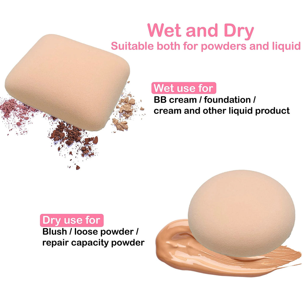 3 Pieces Dry Wet Usable Makeup Cosmetic Puff Sponge Cushion Puff for Foundation Powder Soft and Cute - anydaydirect