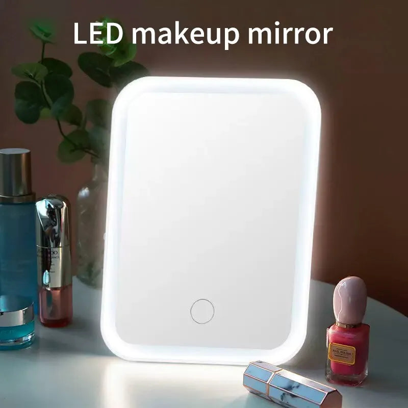 USB Rechargeable Portable Compact LED Vanity Mirror with Touch Screen Dimming Makeup Mirror - anydaydirect