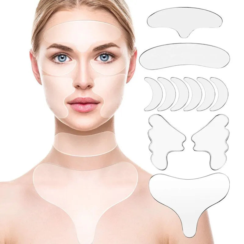 16 Pcs Anti Wrinkle Sticker Silicone Reusable Face Forehead Neck Skin Care Lifting Patch Anti Aging Faci Facial Firming Pad - anydaydirect