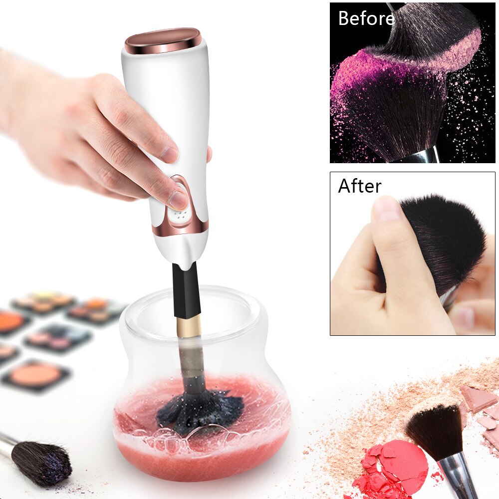 Anydaydirect Usb Makeup Brush Cleaner Electric Makeup Brush Cleaner And Dryer Automatic Makeup Washing Machine Spinner Silicone Fast Cleaner - anydaydirect
