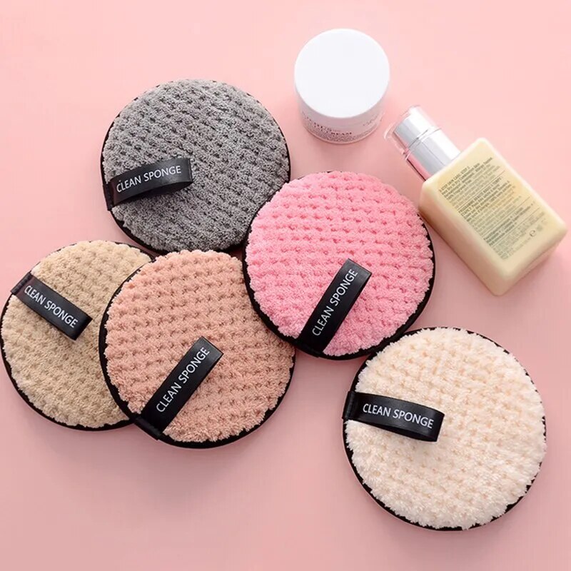 4pc Makeup Remover Microfiber Cotton Pad Cosmetics Washable Makeup Towel Cleaning Sponge Skin Care Tool - anydaydirect