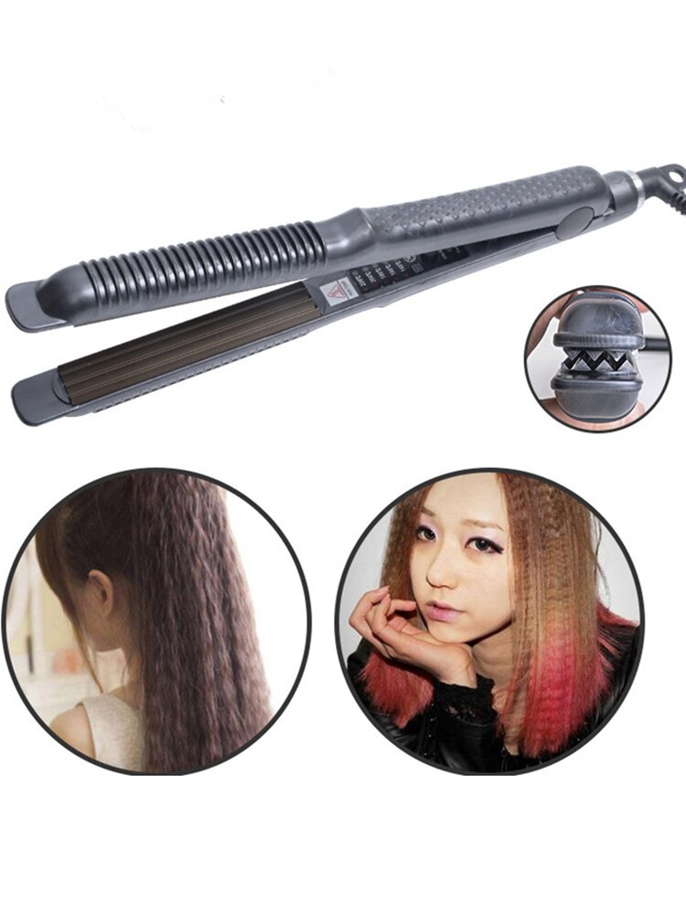 Anydaydirect Fast Heating Corrugated Hair Curler Crimper Corrugation Flat Iron Fluffy Small Waves Corn Perm Splint Curling Irons Hair Waver - anydaydirect