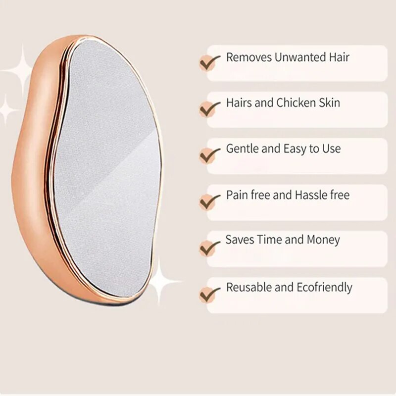 Nano Glass Foot Plate File Pedicure Crystal Hair Eraser Physical Hair Removal Painless Safe Epilator Reusable - anydaydirect