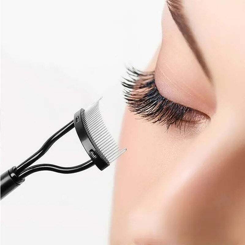1pcs Eyelash Curl Beauty Makeup Comb Eyelash Separator Foldable Metal Mascara Brush WOMEN'S Eye Black Curl Beauty Makeup Tool - anydaydirect