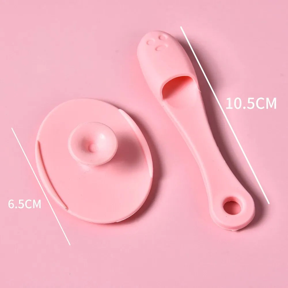 Silicone Cleansing Massage Brush Two Piece Set Exfoliating Skin Care Beauty Tool Waterproof Deep Cleansing Mask Stirring Stick - anydaydirect