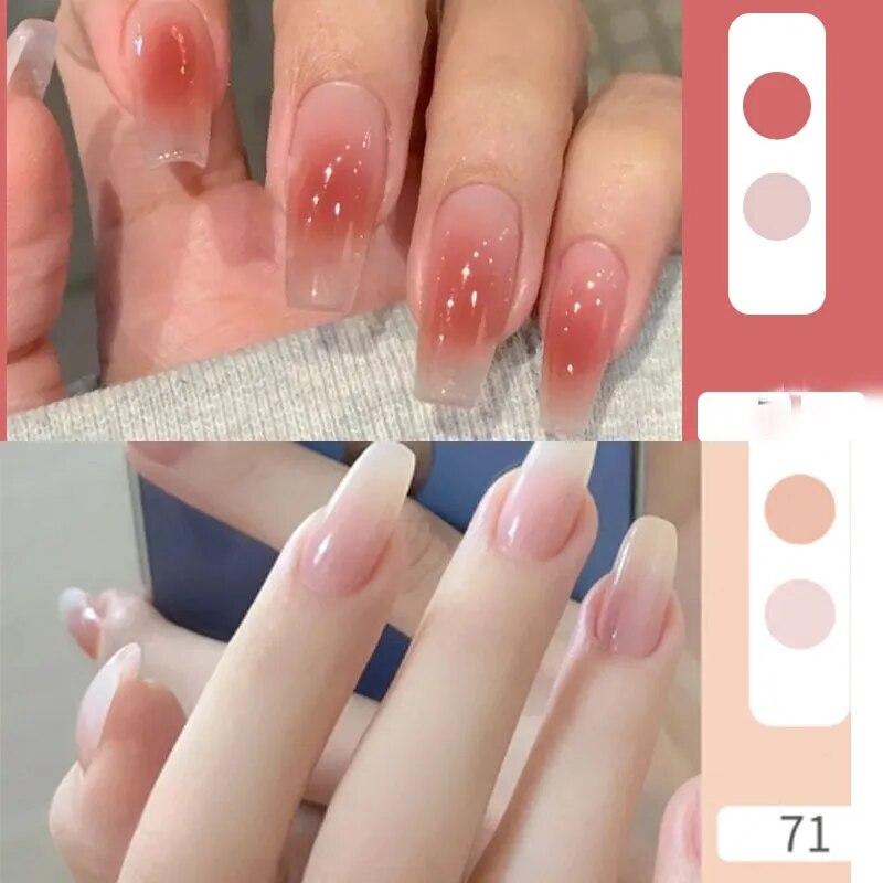 Mix 2 Sets Fake Nails Reusable Stick On Nails Press on Full Cover False Nail Tips with Jelly Stickers Makeup Accessories - anydaydirect