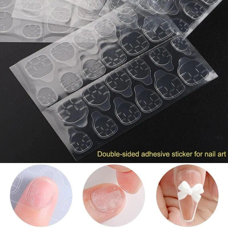 5 Sheets 120pcs Double Sided Adhesive Glue Sticker Sticky Tape Nail Glue For Fake Designs False Nails Art Tips Acrylic Manicure - anydaydirect