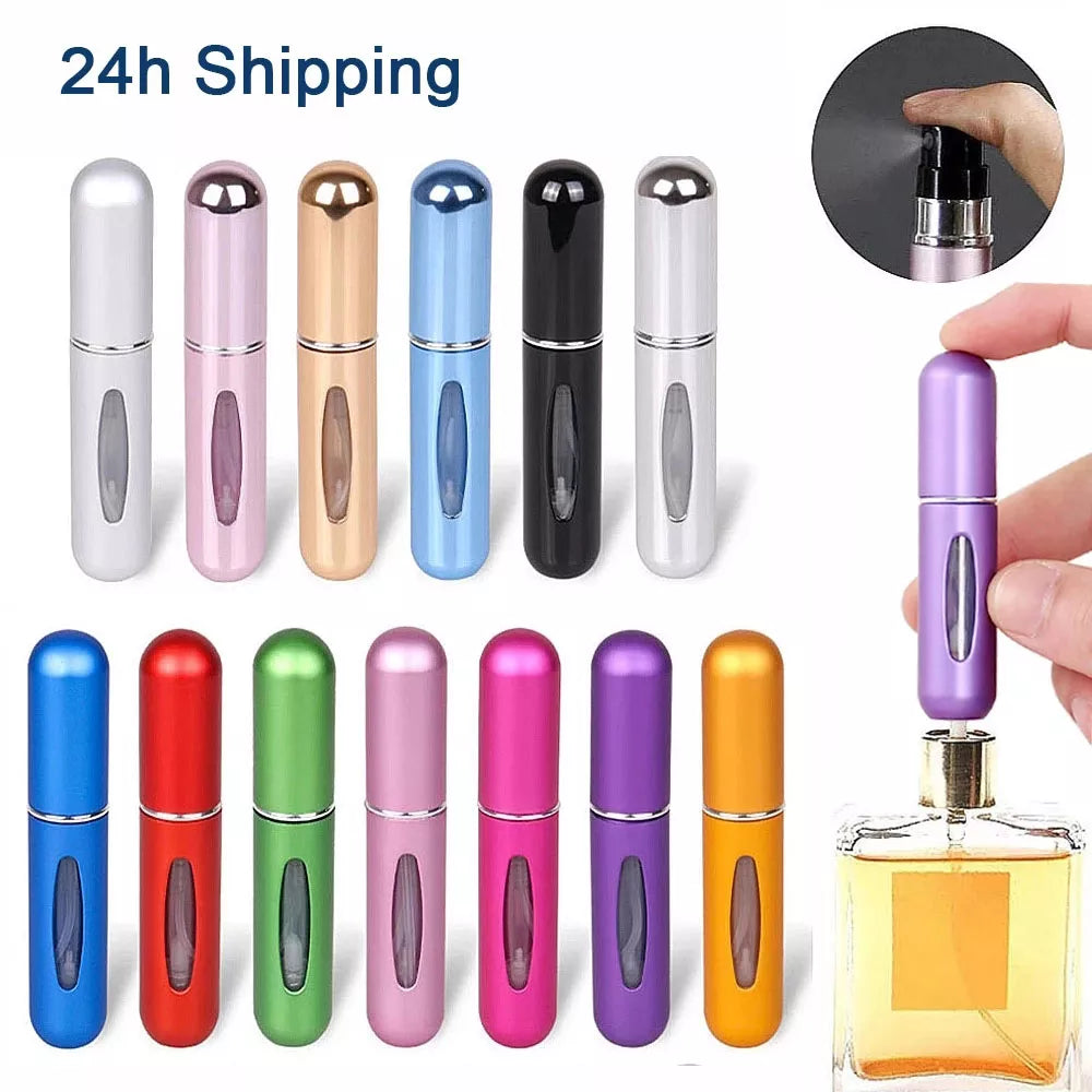 8/5ml Perfume Atomizer Portable Liquid Container For Cosmetics Traveling Mini Aluminum Spray Alcochol Empty Refillable Bottle - anydaydirect