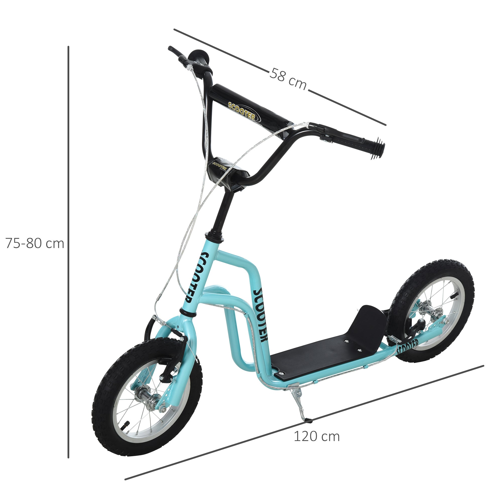 HOMCOM Kids Steel Height Adjustable Kick Scooter Blue/Black - anydaydirect