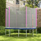 SPORTNOW 8ft Trampoline Net Replacement with 6 Plastic Pole Covers, Weather-Resistant Trampoline Netting Replacement with Zipped Entrance, Poles Not Included, Pink - anydaydirect