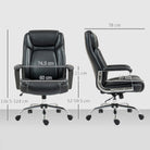 HOMCOM Ergonomic Office Chair, Heavy Duty Faux Leather Desk Chair with Tilt Function, Adjustable Height, 227kg 500LBS Swivel Computer Chair for Home Study, Black - anydaydirect
