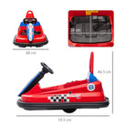 HOMCOM Electric Kids Bumper Car, 6V 360-Degree Rotation Waltzer Car, Battery Powered Ride on Car w/ 2 Speeds, Music, for 18-48 Months, Red - anydaydirect
