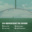 Outsunny 3 x 4 m Walk-in Polytunnel Greenhouse with Hinged Door and 8 Roll Up Mesh Windows, Garden Tunnel Warm House Tent, Green - anydaydirect