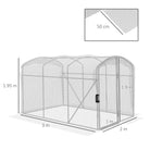 Outsunny Polytunnel Greenhouse Walk-in Grow House with UV-resistant PE Cover, Door and Galvanised Steel Frame, 2 x 2 x 2m, White - anydaydirect